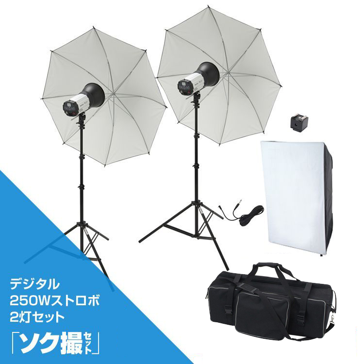 NiceFoto ストロボライト250w 2灯一式セット　ライトグラフィカ